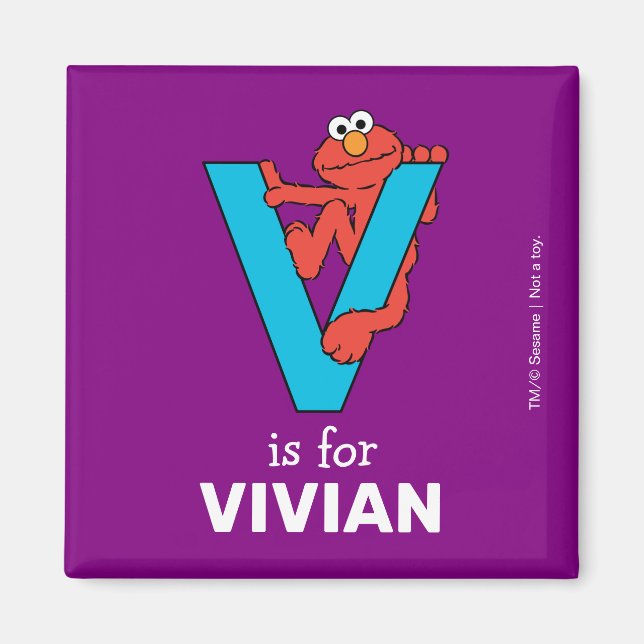 Íman Elmo Alphabet | V Azul (Frente)