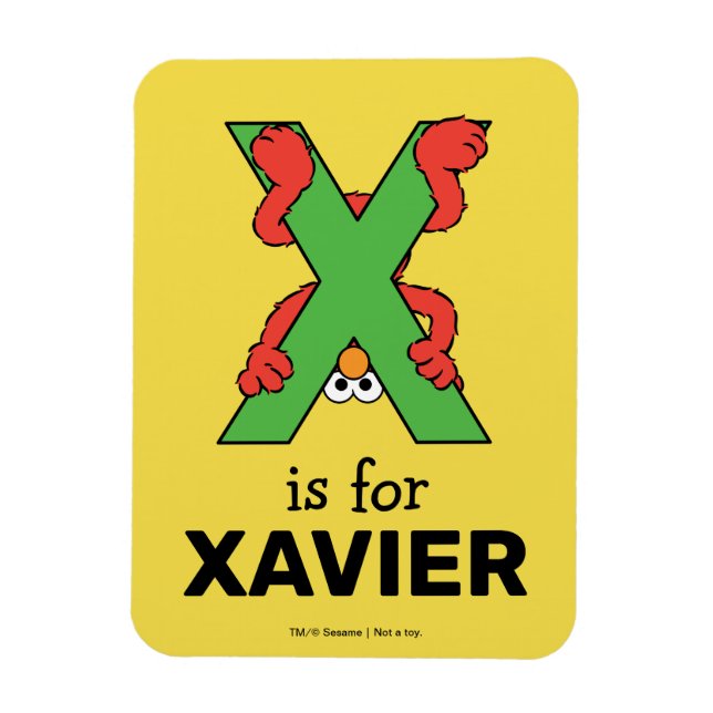 Íman Elmo Alphabet | X Verde (Vertical)