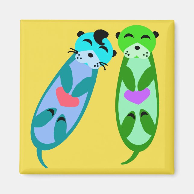 Íman Elvis Otter e Amigo com Corações (Frente)