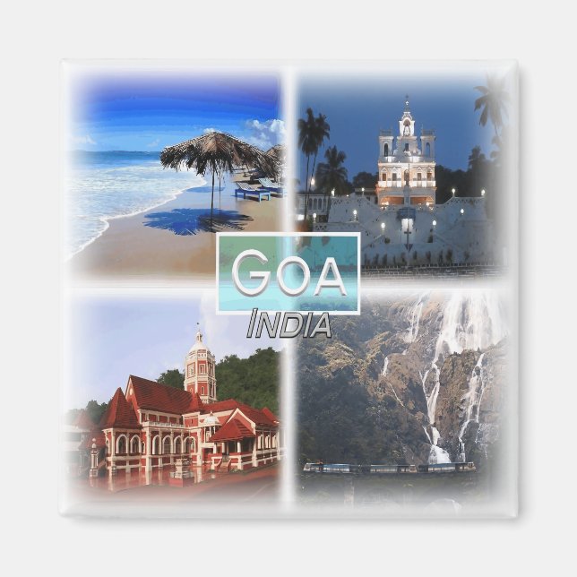 Íman EM0039 Ásia, Índia, Goa, geladeira (Frente)