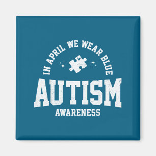 Íman Em abril use azul conscientização do autismo quebr