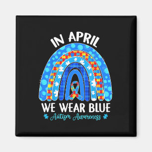 Íman Em abril Vestimos Blue Rainbow Autismo Sensibiliza