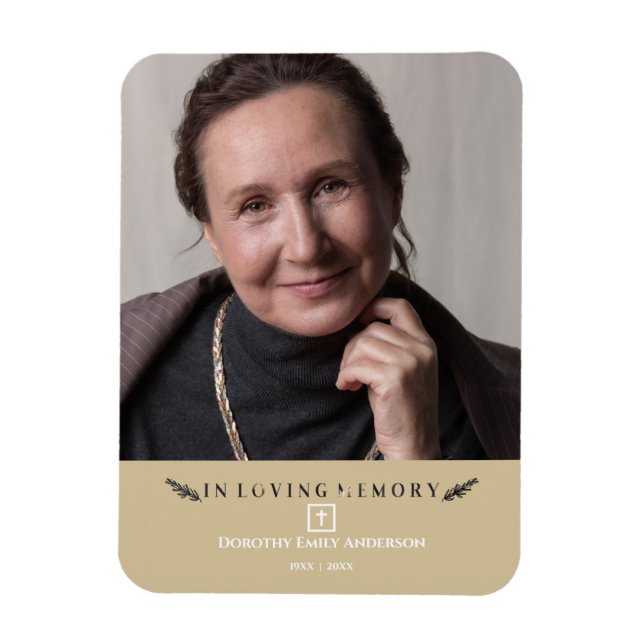 Íman Em Adorar Memória Foto Mínima Adorada Dourada (Vertical)