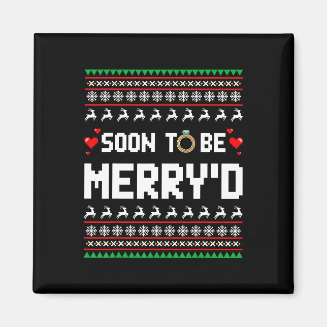 Íman Em breve, será Feliz o Casal de Natal engajado Mat (Frente)