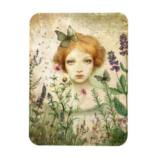 Íman Em casa, entre as flores misturadas à colagem de m