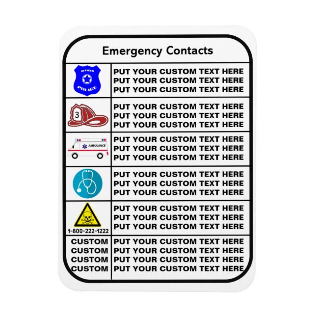 Íman Em Caso De Emergência (Vertical)
