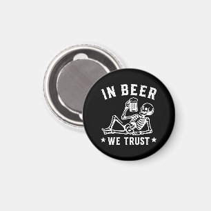 Íman Em cerveja nós confiamos esqueleto gelado Beer Pon