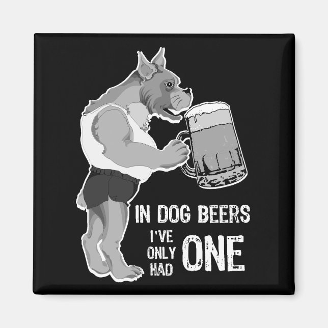 Íman Em Cervejas De Cães Para Fundo Escuro (Frente)