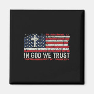 Íman Em Deus Confiamos - Cruz da Bandeira Vintage EUA P