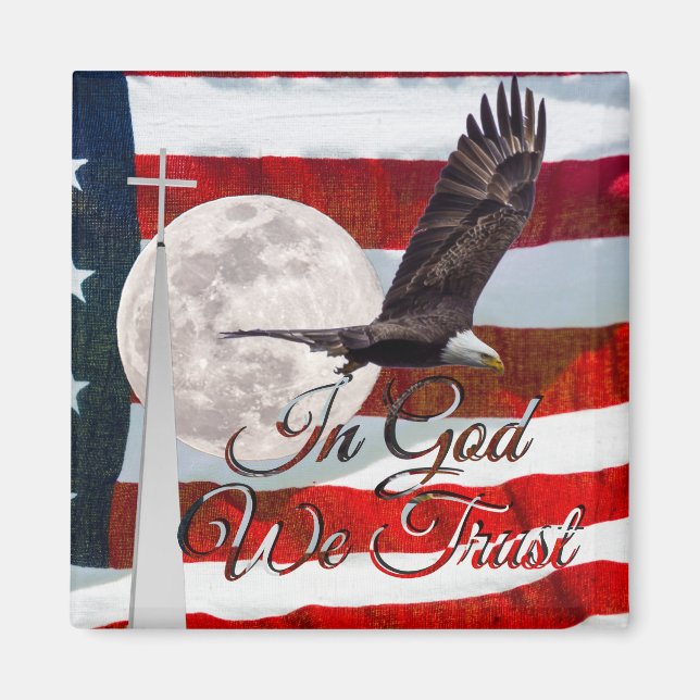 Íman Em Deus, Confiamos no Magnet Quadrado (Frente)