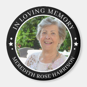 Íman Em Memória Carinhosa Estrelas Brancas Memorial de