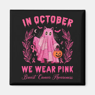 Íman Em Outubro, Usamos Rosa Halloween Gato Preto Fofo