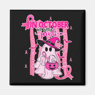 Íman Em Outubro Use Rosa Bruxa Fantasma Câncer de Mama