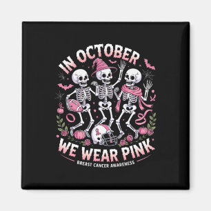 Íman Em outubro Vestimos O Esqueleto Rosa De Halloween