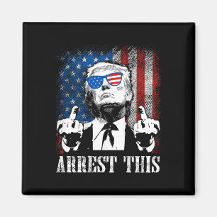 Íman (em Trás) Prendam Este Trump 2025 Bandeira America