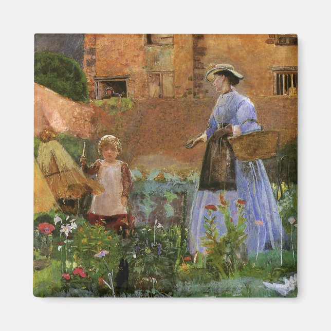 Íman Em um Jardim em Cookham por George John Pinwell (Frente)