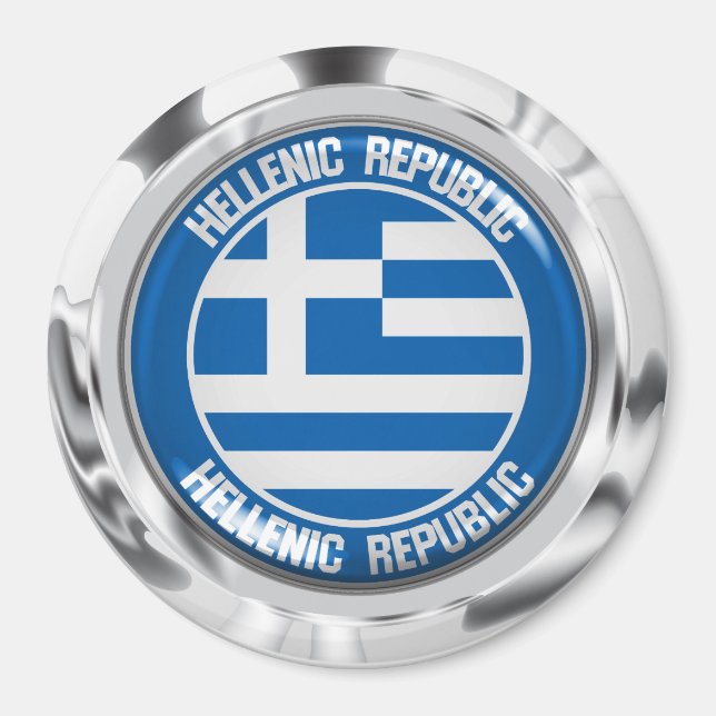 Íman Emblem grécia redonda (Frente)