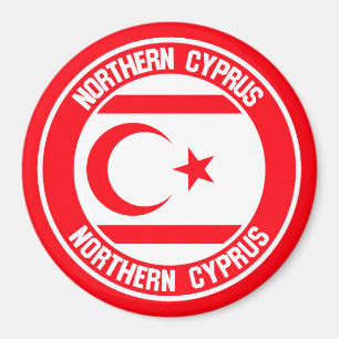 Íman Emblem Norte Chipre Round