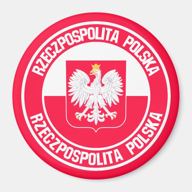 Íman Emblem Polônia Round (Frente)