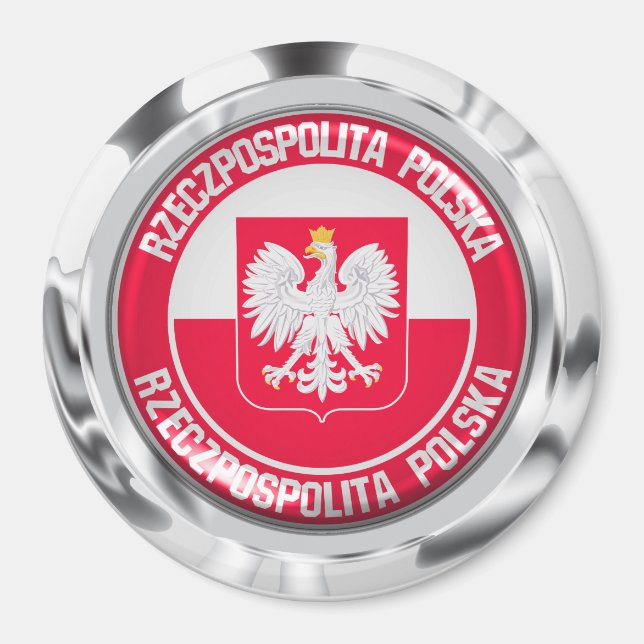 Íman Emblem Polônia Round (Frente)
