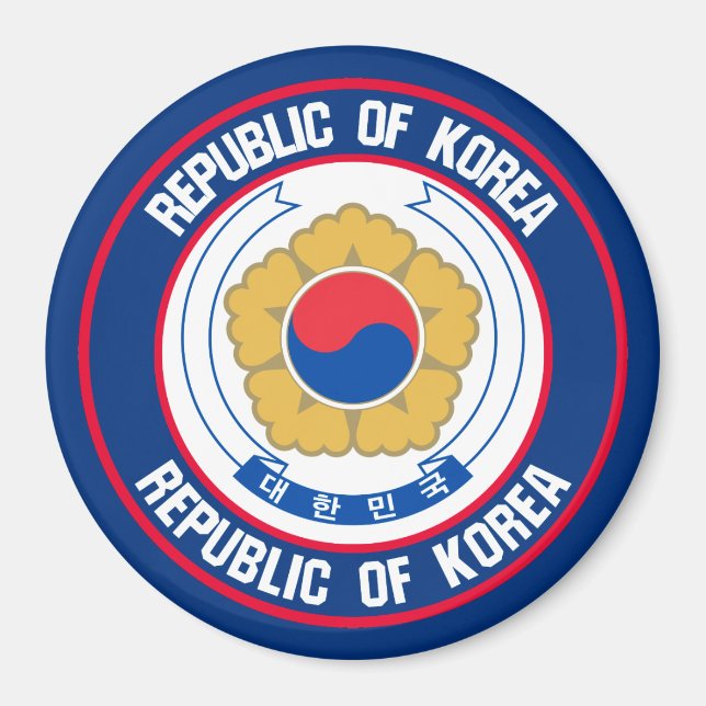 Íman Emblem Redonda Coreia do Sul (Frente)