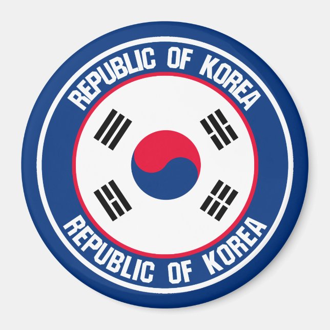Íman Emblem Redonda Coreia do Sul (Frente)