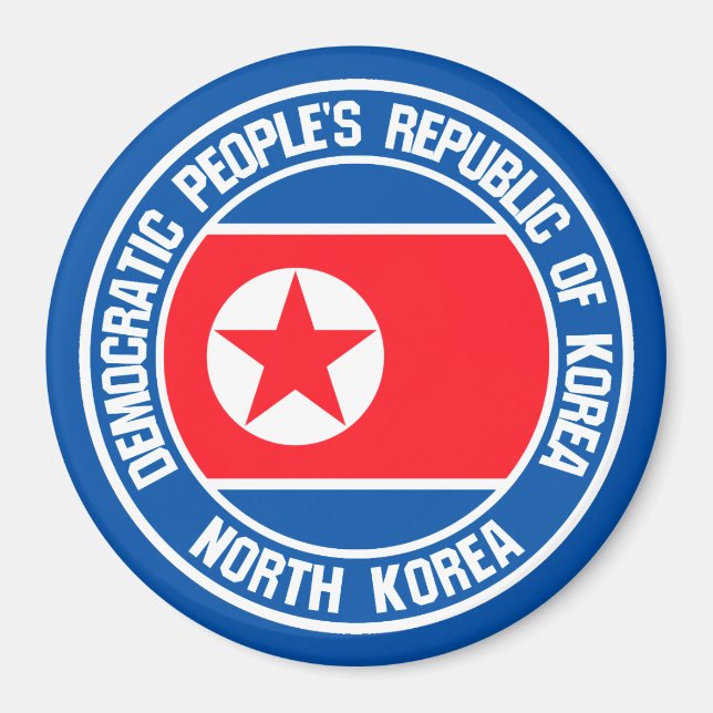Íman Emblem redonda da Coreia do Norte (Frente)