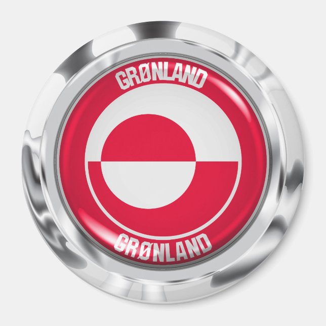 Íman Emblem redonda da Gronelândia (Frente)