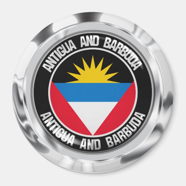 Íman Emblem redonda de Antígua e Barbuda (Frente)