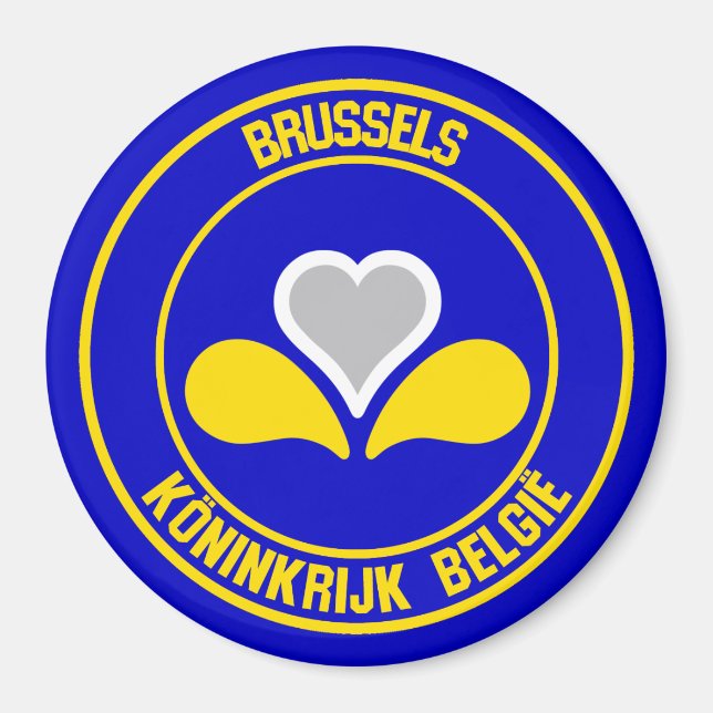 Íman Emblem redonda de Bruxelas (Frente)