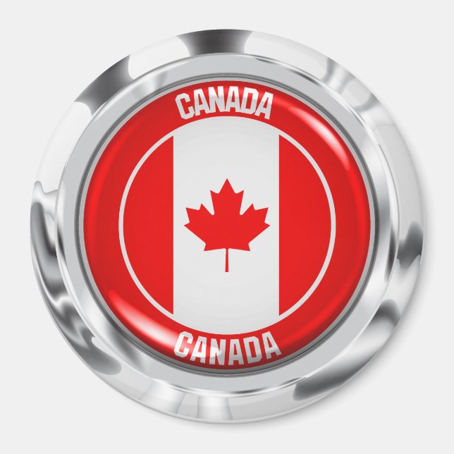 Íman Emblem redonda do Canadá (Frente)