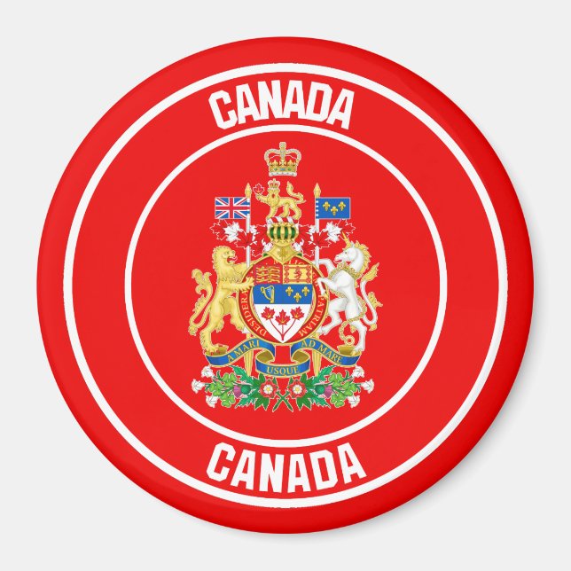 Íman Emblem redonda do Canadá (Frente)