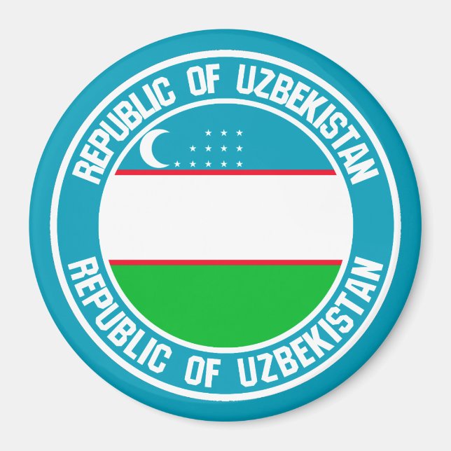 Íman Emblem Redonda do Usbequistão (Frente)