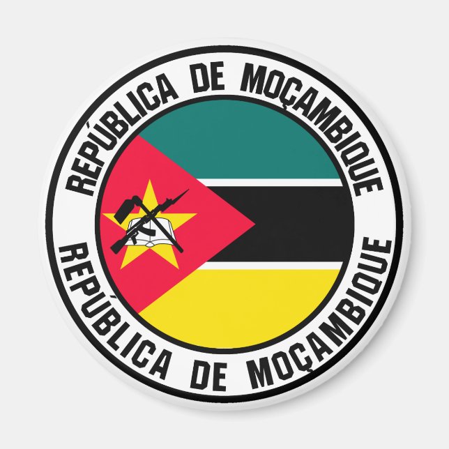 Íman Emblem redonda em Moçambique (Frente)