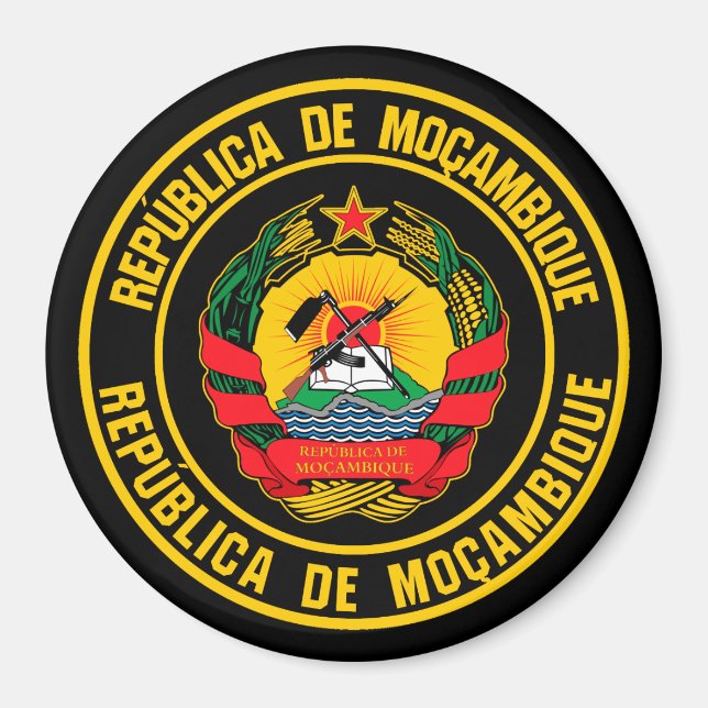 Íman Emblem redonda em Moçambique (Frente)