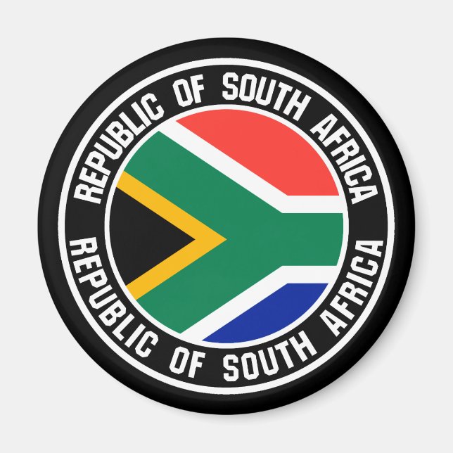 Íman Emblem redonda na África do Sul (Frente)