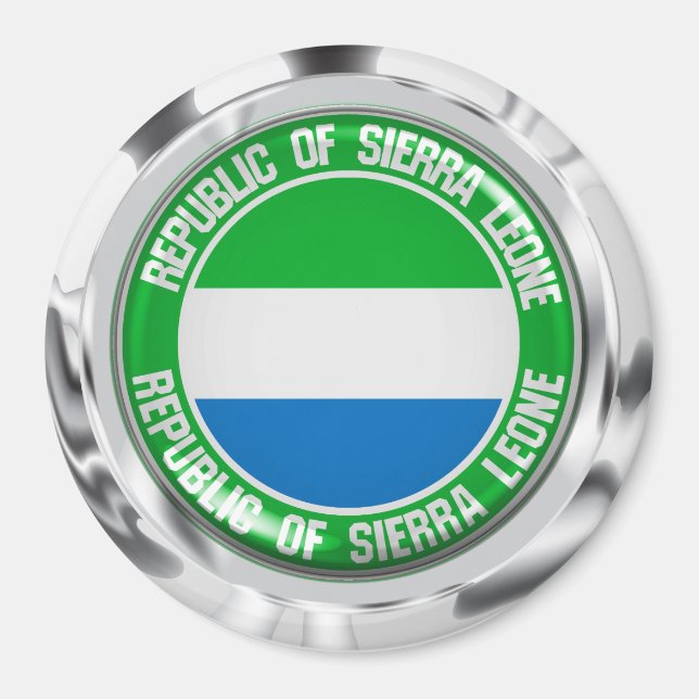 Íman Emblem Redonda Serra Leoa (Frente)