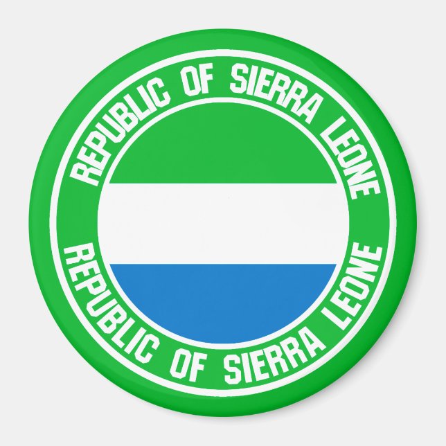 Íman Emblem Redonda Serra Leoa (Frente)