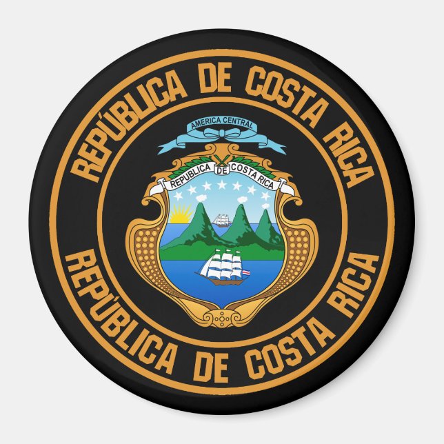 Íman Emblem redondo da Costa Rica (Frente)