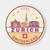 Emblem Skyline Cidade Suiça de Zurique