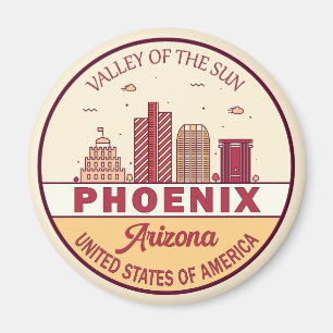 Íman Emblem Skyline da Cidade de Phoenix Arizona