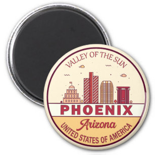 Íman Emblem Skyline da Cidade de Phoenix Arizona