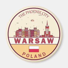 Íman Emblem Skyline da Cidade de Varsóvia