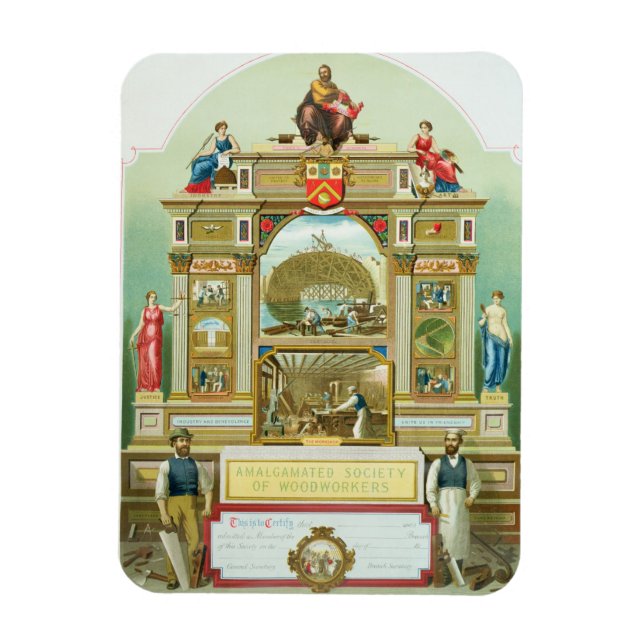 Íman Emblema Comercial da Sociedade Amalgamada de Madei (Vertical)