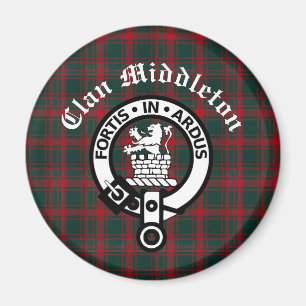 Íman Emblema da Crista e Tartan do Clã Middleton 