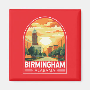 Íman Emblema de Arte de Viagem de Birmingham Alabama