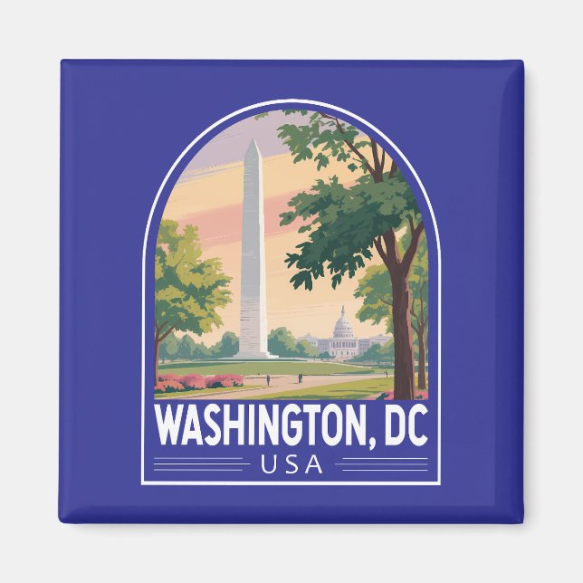 Íman Emblema de Arte de Viagem de Washington DC (Frente)
