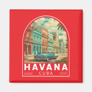Íman Emblema de Arte de Viagem Havana Cuba