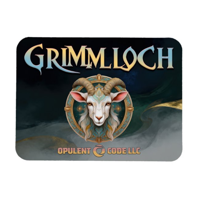 Íman Emblema de Cabra Grimmloch RPG de Fantasia (Horizontal)