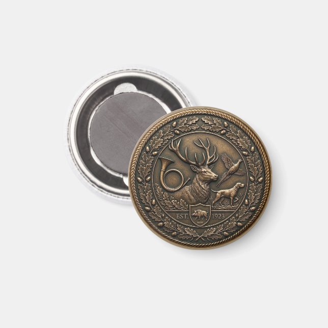 Íman Emblema de Caça em Bronze (Front/Back)